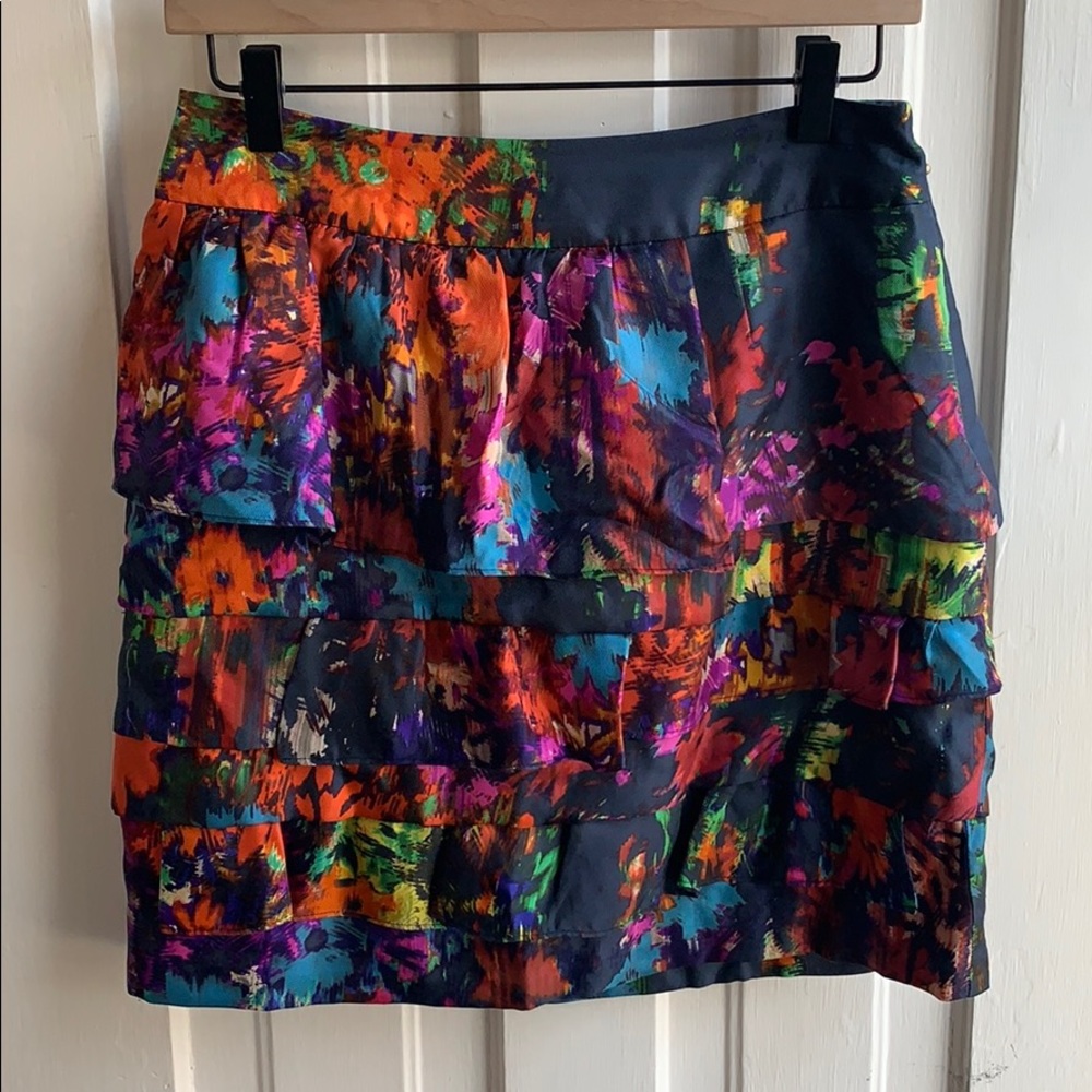 Anthropologie Leifsottir Floral Tier Skirt